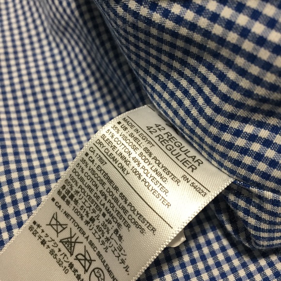 Banana Republic Tailored Slim Fit Plaid Blazer Men’s 42 Blue 2 Button - Picture 10 of 10